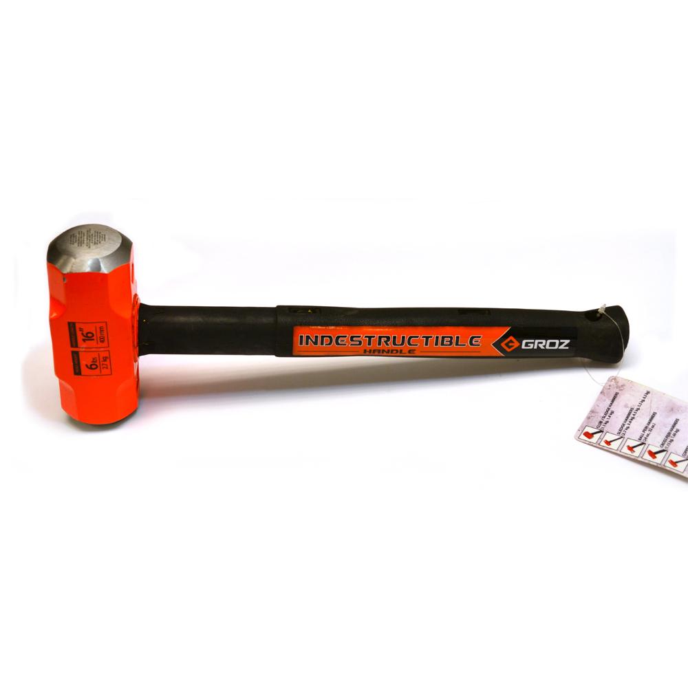 GROZ 34521; 6 lb  Steel Sledge Hammer, 16 in. Indestructible Handle
