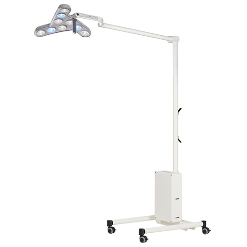 Waldmann D16233000, TRIANGO Fokus 100-3 F LED Medical Procedure Light, 100,000 lux, Mobile Floor Stand with Battery, Dimming, Color Changing, Adj. Light Field