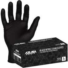 Load image into Gallery viewer, (ND4020) Disposable Gloves, 4-Mil Black Disposable Nitrile Exam Gloves, Powder-Free, Food Safe, Medium, 1 Box (100 gloves)
