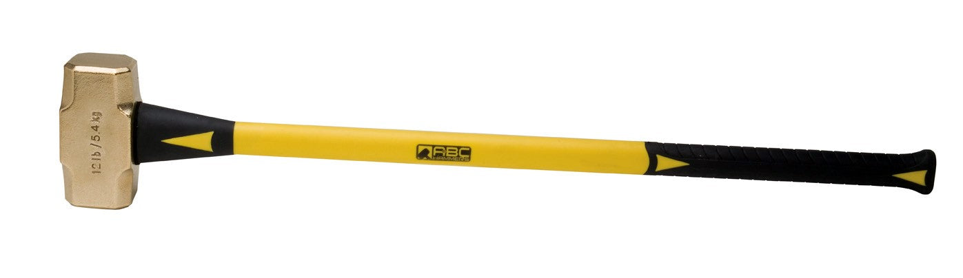 ABC12BF; 12 lb  Brass Sledge Hammer, 33 in. Fiberglass Handle