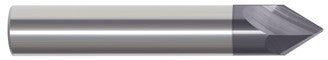 209-062125B: 1/8in. Dia., 1-1/2in. Overall Length, 2-Flute, Carbide Chamfer Mill- SE, 60 deg, AlTiN, USA