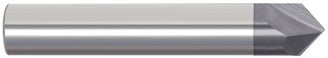 209-092125B: 1/8in. Dia., 1-1/2in. Overall Length, 2-Flute, Carbide Chamfer Mill- SE, 90 deg, AlTiN, USA