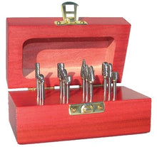 Load image into Gallery viewer, 310-120022: 12 Piece Cabride Burr Set; 1/4 &amp; 3/8 &amp; 1/2 Diameters, Double Cut, BRIGHT, USA
